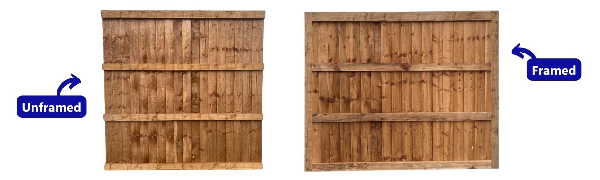unframed versus framed closeboard panels